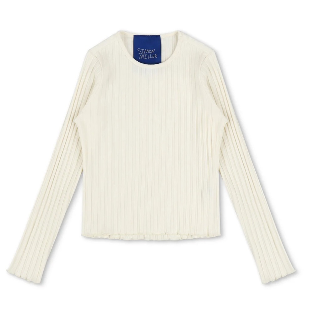 Simon MILLER RIB DEVOLA TOP IN white/creamy. Size L